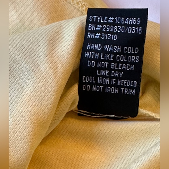 BCX Tank Top, Very Soft and Sheer Yellow Floral Keyhole Layered - Picture 3 of 8